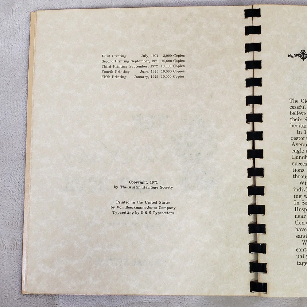 The Old Bakery Bake Book The Austin Heritage Society Cookbook Special Edition